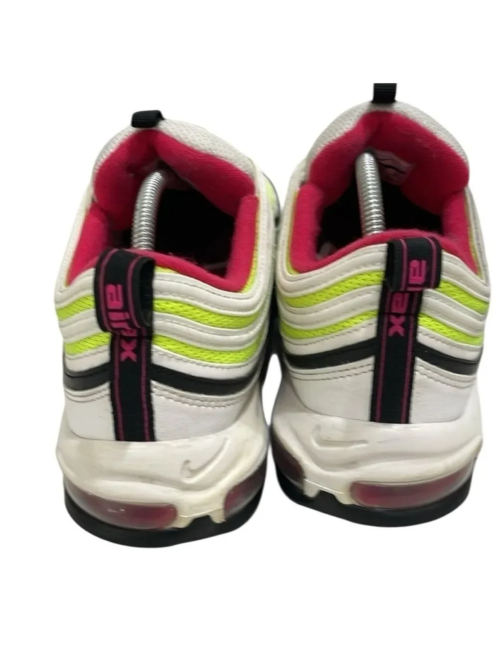 Nike Air Max 97 Men White/Volt/Pink Running Sneaker Shoes Size US 11
